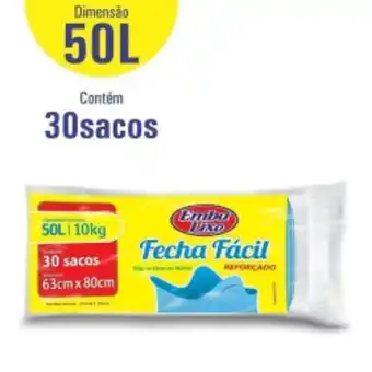 Saco lixo embalixo 50l fecha fácil