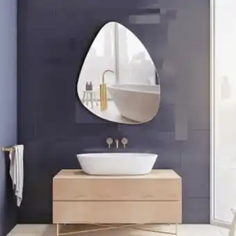 Leroy Merlin Espelho decorativo orgânico lapidado 55x77cm oferta