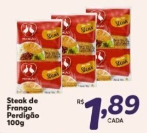 Rede uniforça Steak de Frango Perdigão 100g oferta