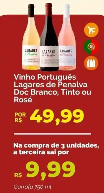 Oba Hortifruti Vinho Português Lagares de Penalva Doc Branco, Tinto ou Rosé oferta