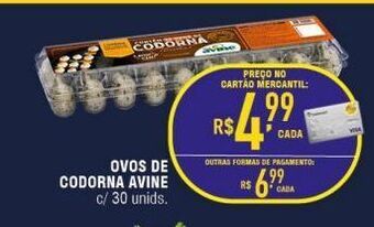 Mercantil Rodrigues Ovos de codorna avine c/ 30 unids. oferta