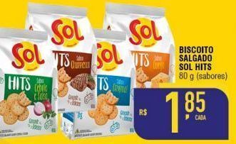 Mercantil Rodrigues Biscoito salgado sol hits 80g oferta