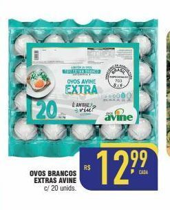 Mercantil Rodrigues Ovos brancos extras avine c/ 20 unids. oferta