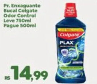 Pr. Enxaguante Bucal Colgate Odor Control Leve 750ml Pague 500ml