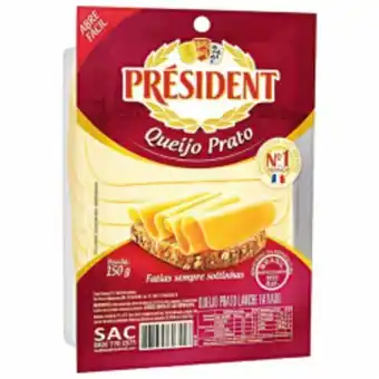 Queijo prato president 150g fatiado