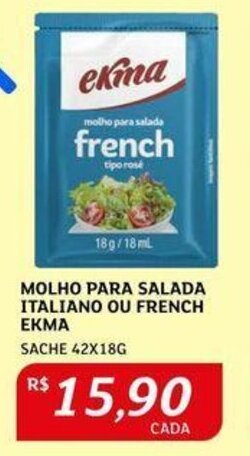 Assaí Atacadista MOLHO PARA SALADA ITALIANO OU FRENCH EKMA SACHE 42X18G oferta