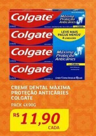 Assaí Atacadista CREME DENTAL MÁXIMA PROTEÇÃO ANTICÁRIES COLGATE PACK 4X90G oferta