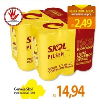 Atacadão Cerveja Skol Pack com 6x310ml oferta