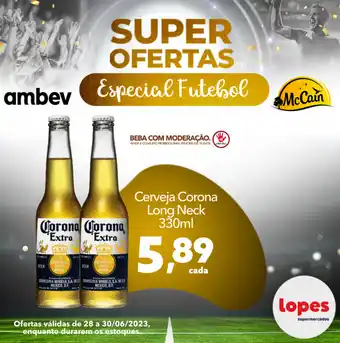 Lopes Supermercados Cerveja Corona Long Neck 330ml oferta