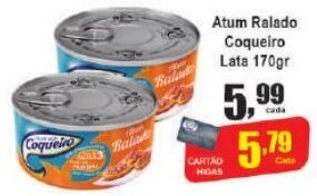 Higa's Supermercado Atum Ralado Coqueiro Lata 170gr oferta