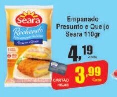 Higa's Supermercado Empanado Presunto e Queijo Seara 110gr oferta