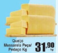 Higa's Supermercado Queijo Mussarela Peça/ pedaço kg oferta