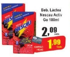 Beb lactea nescau activ go 200ml