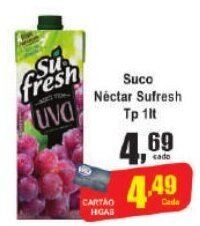 Higa's Supermercado Suco Néctar Sufresh Tp 1lt oferta