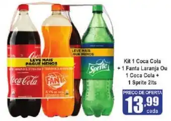 Higa's Supermercado Kit 1 Coca Cola +1 Fanta Laranja Ou 1 Coca Cola + 1 Sprite 2its oferta