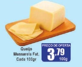 Higa's Supermercado Queijo Mussarela Fat. Cada 100gr oferta