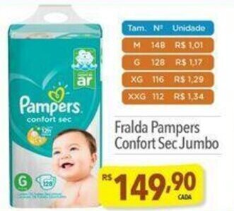 Supermercados Condor Fralda Pampers Confort Sec Jumbo oferta
