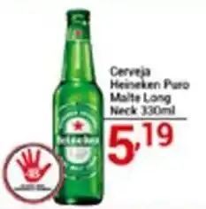 X Supermercados Cerveja Heineken Puro Malte Long Neck 330ml oferta