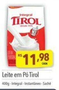 Supermercados Condor Leite em Pó Tirol 400g-Integral Instantâneo-Sache oferta