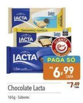 Supermercados Condor Chocolate Lacta 165g-Sabores oferta
