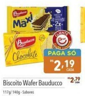 Supermercados Condor Biscoito Wafer Bauducco 117g/140g-Sabores oferta