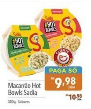 Supermercados Condor Macarrão Hot Bowls Sadia 300g-Sabores oferta