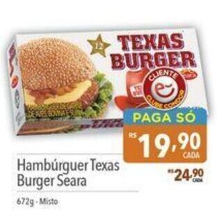 Supermercados Condor Hambúrguer Texas Burger Seara 672g-Misto oferta