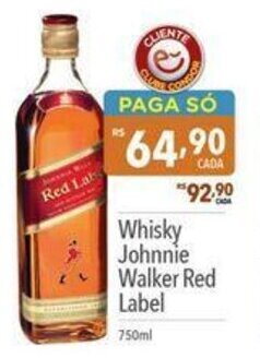 Supermercados Condor Whisky Johnnie Walker Red Label 750ml oferta
