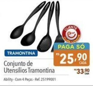 Supermercados Condor Conjunto de Utensílios Tramontina oferta