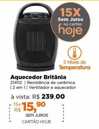 Lojas TaQi Aquecedor Britânia 214112 | Resistência de cerâmica oferta