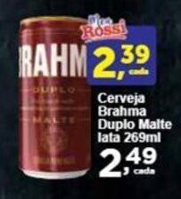 Rossi Supermercado Cerveja Brahma Duplo Malte lata 269ml oferta