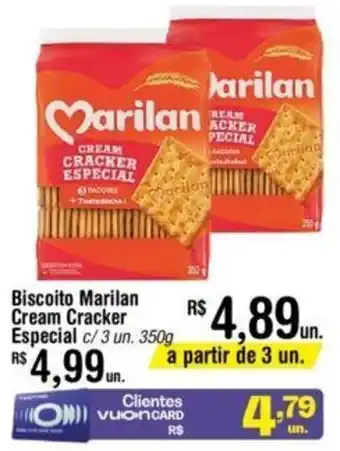 Fort Atacadista Biscoito Marilan Cream Cracker Especial c/3 un. 350g a partir de 3 un. oferta