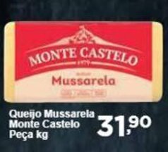 Rossi Supermercado Queijo Mussarela Monte Castelo Peça kg oferta