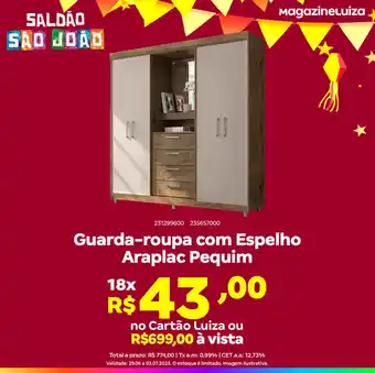 Guarda-roupa com Espelho Araplac Pequim