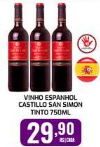 Iquegami Supermercados VINHO ESPANHOL CASTILLO SAN SIMON TINTO 750ML oferta