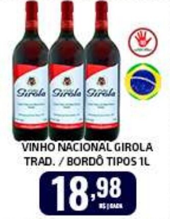 Iquegami Supermercados VINHO NACIONAL GIROLA TRAD./BORDÔ TIPOS IL oferta