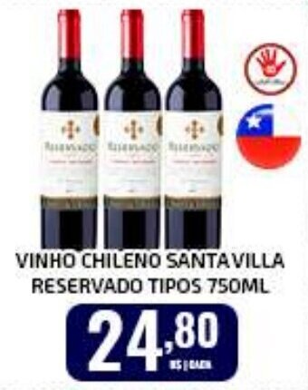 Iquegami Supermercados VINHO CHILENO SANTA VILLA RESERVADO TIPOS 750ML oferta