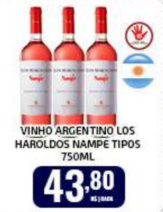 VINHO ARGENTINO LOS HAROLDOS NAMPE TIPOS 750ML