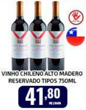 Iquegami Supermercados VINHO CHILENO ALTO MADERO RESERVADO TIPOS 750ML oferta