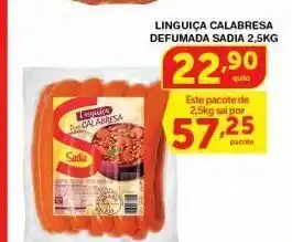 Roldão Linguiça calabresa defumada sadia 2,5kg oferta