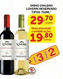 Roldão Vinho chileno loverri reservado tipos 750ml oferta