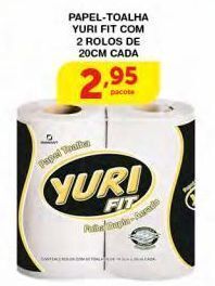 Roldão Papel toalha yuri fit com 2 rolos de 20cm oferta
