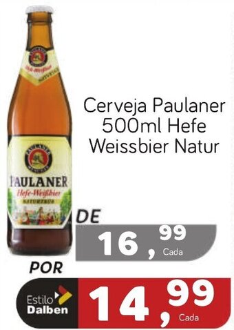 Supermercado Dalben Cerveja Paulaner 500ml Hefe Weissbier Natur oferta
