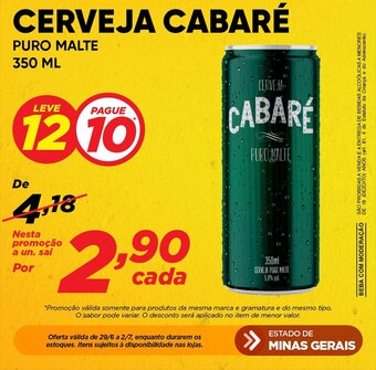 Dia CERVEJA CABARÉ PURO MALTE 350 ML oferta