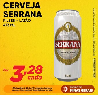 Dia CERVEJA SERRANA PILSEN - LATÃO 473ml oferta
