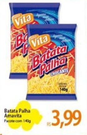 Atacadão Batata Palha Amavita Pacote com 140g oferta