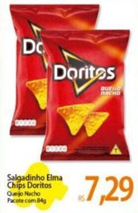 Atacadão Salgadinho Elma Chips Doritos Quejo Nacho Pacote com 84g oferta