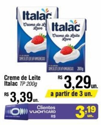 Fort Atacadista Creme de Leite Italac TP 200g oferta