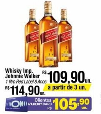 Fort Atacadista Whisky Imp. Johnnie Walker 1 litro Red Label 8 Anos oferta