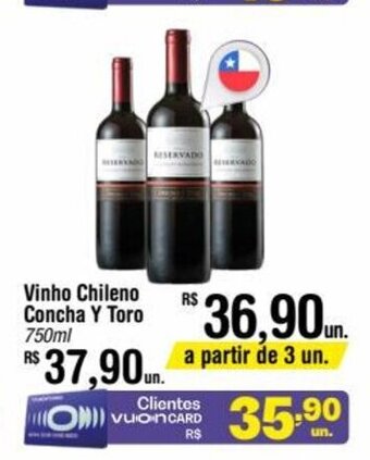 Fort Atacadista Vinho Chileno Concha y Toro 750ml oferta